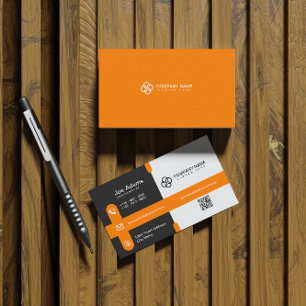 Carte De Visite YellowSimple moderne professionnel QR Code scanner