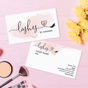 Carte De Visite Yeux d'artiste maquillage Lashes rose