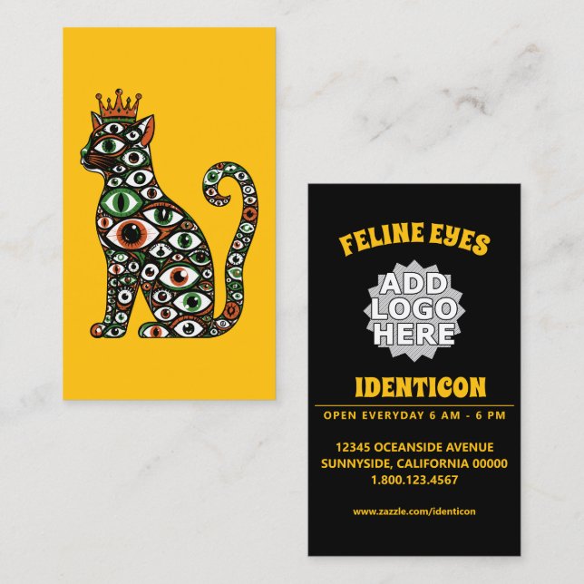 Carte De Visite Yeux de Chat Couronnés (Devant / Derrière)