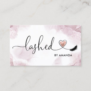 Carte De Visite Yeux de maquillage Lashes rose Aquarelle B