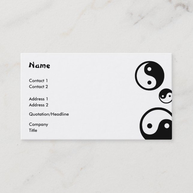 Carte De Visite Yin Yang (Devant)