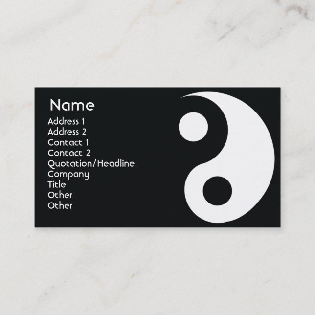 Carte De Visite Yin Yang - affaires (Devant)