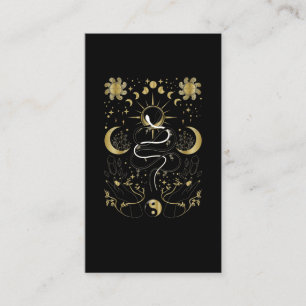 Carte De Visite Yin Yang Crescent Lune Soleil Céleste Serpents