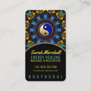 Carte De Visite Yin Yang Energy Healing Royal Blue Gold