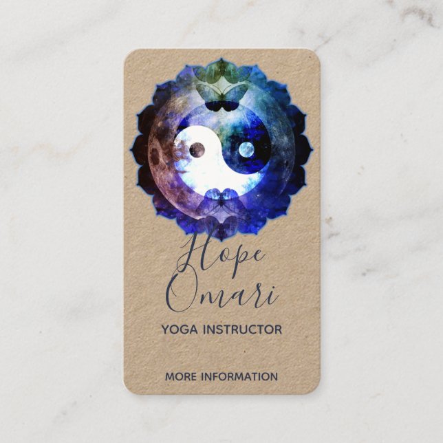 Carte De Visite Yin Yang Mystique, Kraft Holistique Spirituelle (Devant)