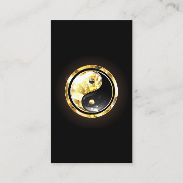Carte De Visite Yin Yang or sur noir (Devant)