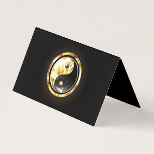 Carte De Visite Yin Yang or sur noir