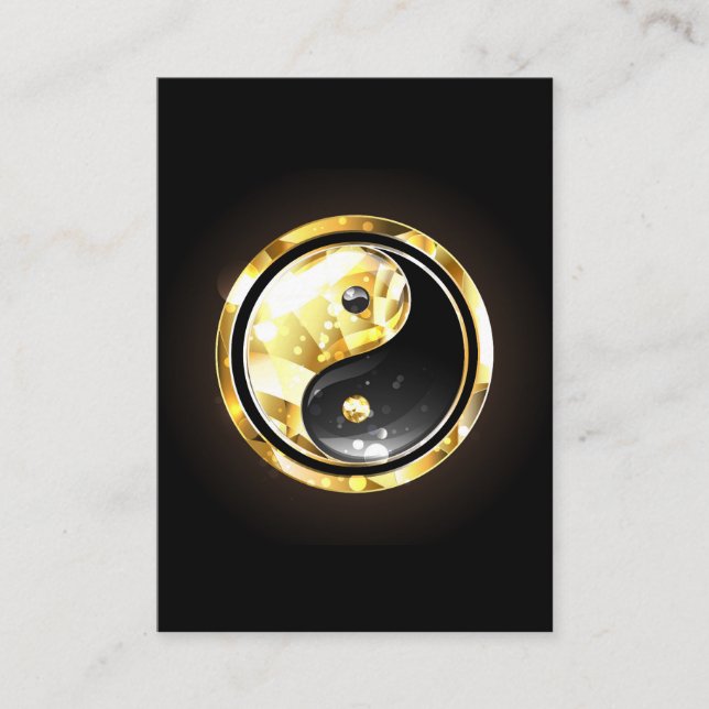 Carte De Visite Yin Yang or sur noir (Devant)
