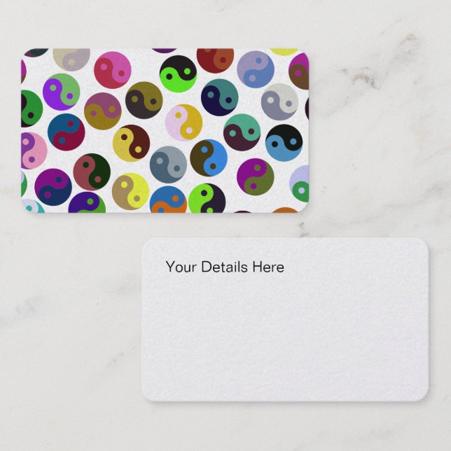 Carte De Visite Ying Yang Motif coloré (Devant / Derrière)