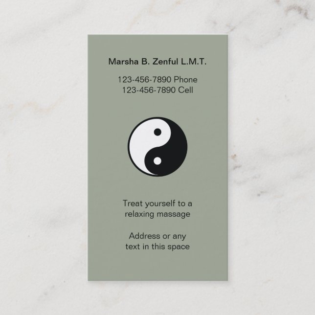 Carte De Visite Ying Yang Zen Massage (Devant)