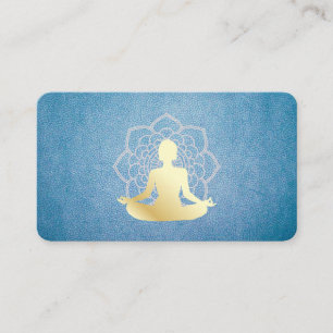 Carte De Visite Yoga assis Lotus Leather Mandala Motif