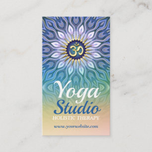Carte De Visite Yoga bleu de mandala de méditation d'énergie de