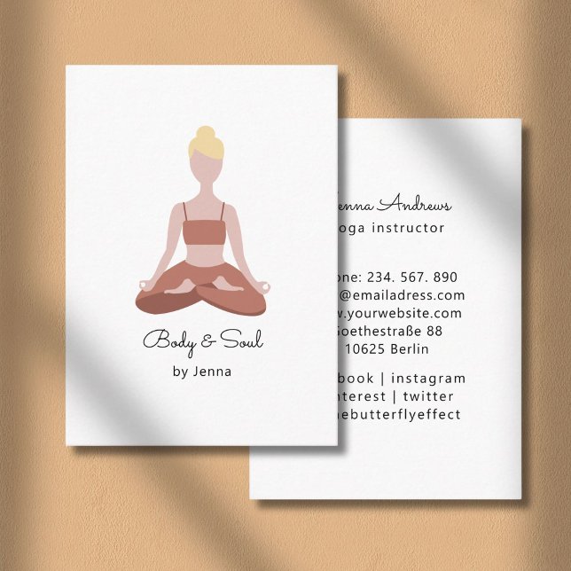 Carte De Visite  Yoga Business Card Visitenkarte (Yoga Reiki Wellness Meditation Business Card)
