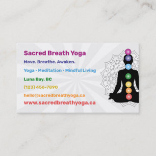 Carte de visite Yoga Chakra Arc-en-Ciel
