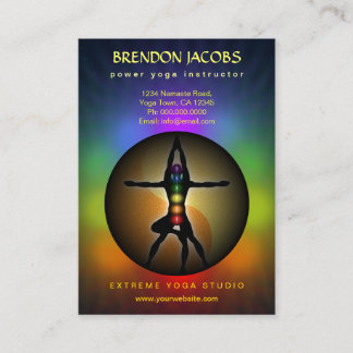 Carte De Visite Yoga Chakras Yin Yang Pose Enseignant Grand Vertic
