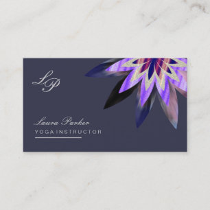 Carte De Visite Yoga curatif de thérapie de logo pourpre de fleur