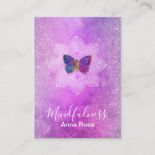 Carte De Visite Yoga de papillon de mandala de Mindfulness de