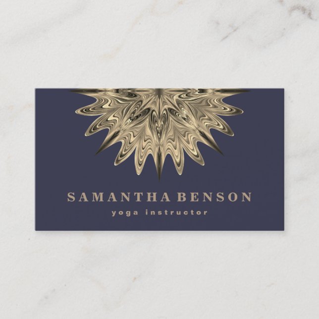 Carte De Visite Yoga élégant de logo de fleur de Lotus (Devant)