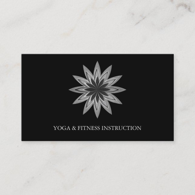 Carte De Visite Yoga élégant de logo de fleur de Lotus (Devant)