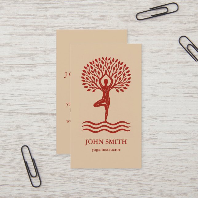 Carte De Visite Yoga Élégant Moderne  (Devant/Arrière en situation)