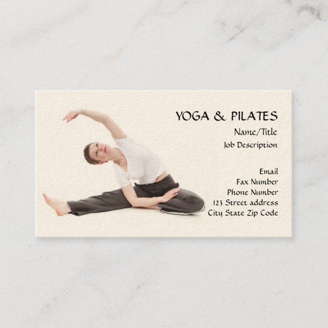 Carte De Visite Yoga et instructeur de Pilates/santé et forme (Devant)
