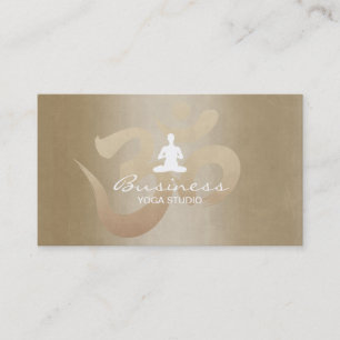 Carte De Visite Yoga et méditation neutres élégants d'or