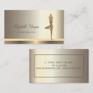 Carte De Visite Yoga Gold Parties scintillant Champagne fille