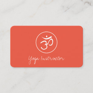Carte De Visite Yoga Instructeur Om Symbole Pêche Simple