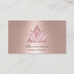 Carte De Visite Yoga Instructeur Rose moderne Gold Lotus Logo