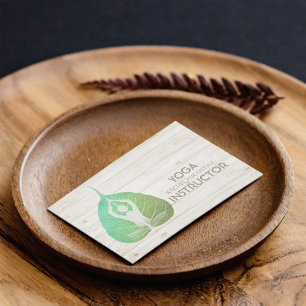 Carte De Visite Yoga Instructeur Studio Méditation Pose Bodhi Leaf