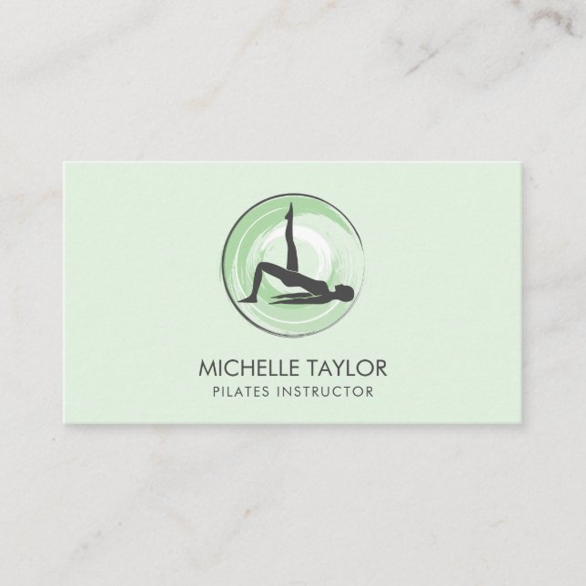 Carte De Visite Yoga Instructor Pilates Fitness Modern Namaste Bus (Devant)