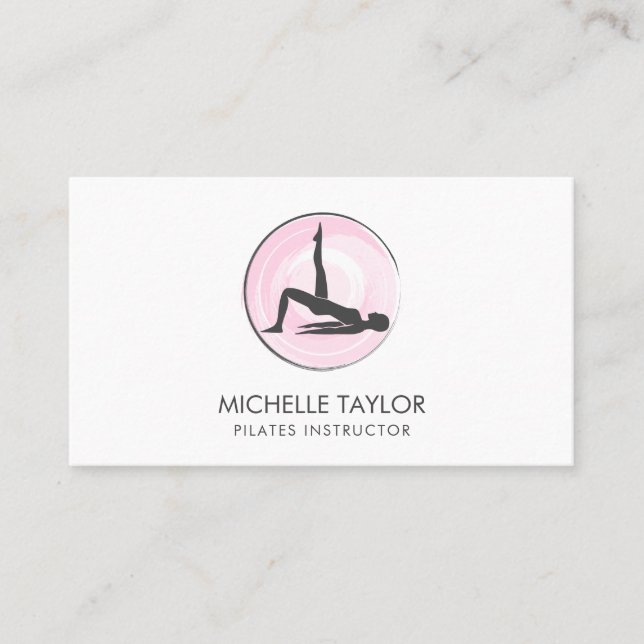 Carte De Visite Yoga Instructor Pilates Fitness Modern Namaste Bus (Devant)