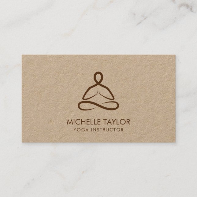 Carte De Visite Yoga Instructor Pilates Fitness Moderne Minimalist (Devant)