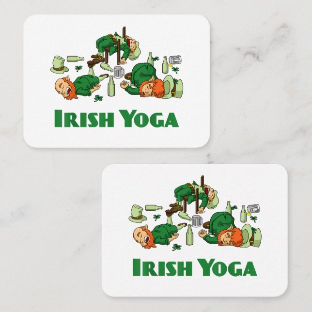 Carte De Visite Yoga Irlandais Drôle de la Saint-Patrick (Devant / Derrière)