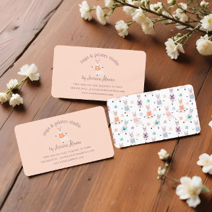 Carte De Visite Yoga Llamas & Pilates Fitness Studio Logo de l'ent
