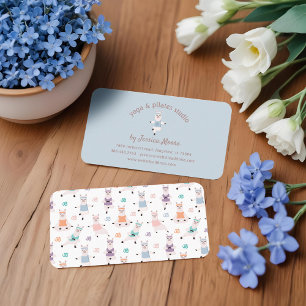 Carte De Visite Yoga Llamas & Pilates Fitness Studio Logo de l'ent