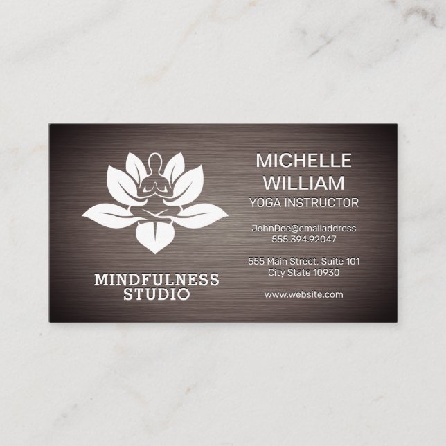 Carte De Visite Yoga | Logo Fleur de Lotus (Devant)