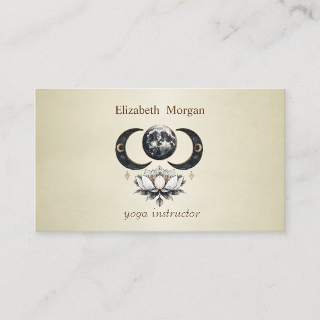 Carte De Visite Yoga Lotus Lune Professionnel   (Devant)