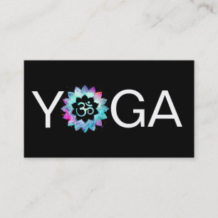 Carte De Visite ~* Yoga Lotus Mandala Enseignant Instructeur Aum O