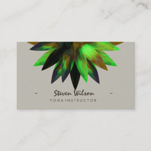 Carte De Visite Yoga Lotus Méditation Fleur Aquarelle