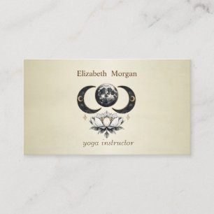 Carte De Visite Yoga Lotus Moon professionnel