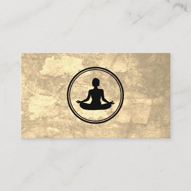 Carte De Visite Yoga Lotus Pose Sepia Texture (Devant)