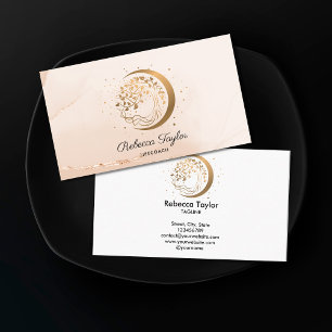 Carte De Visite yoga lune trendy coach de vie arbre de vie or busi