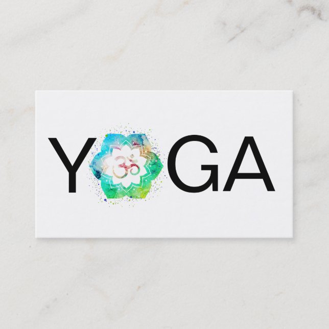 Carte De Visite *~* Yoga Mandala Lotus Professeur Instructeur Om A (Devant)