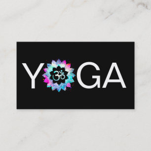 Carte De Visite *~* Yoga Mandala OM Aum Lotus Professeur Instructe