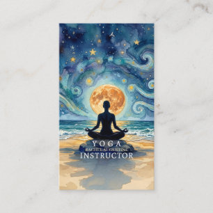 Carte De Visite Yoga Méditation Ciel Nocturne Étoilé Lune Océan Pl