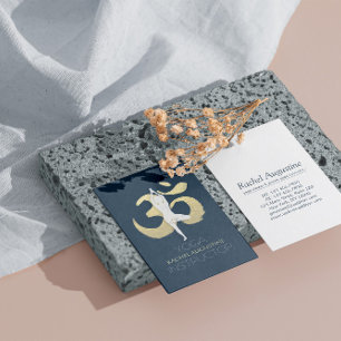 Carte De Visite Yoga Méditation Instructeur Arbre Pose Or OM SIGNE