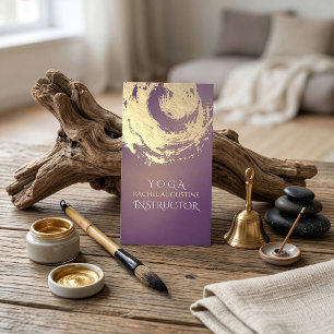 Carte De Visite Yoga Méditation Instructeur Purple Gold ZEN Symbol
