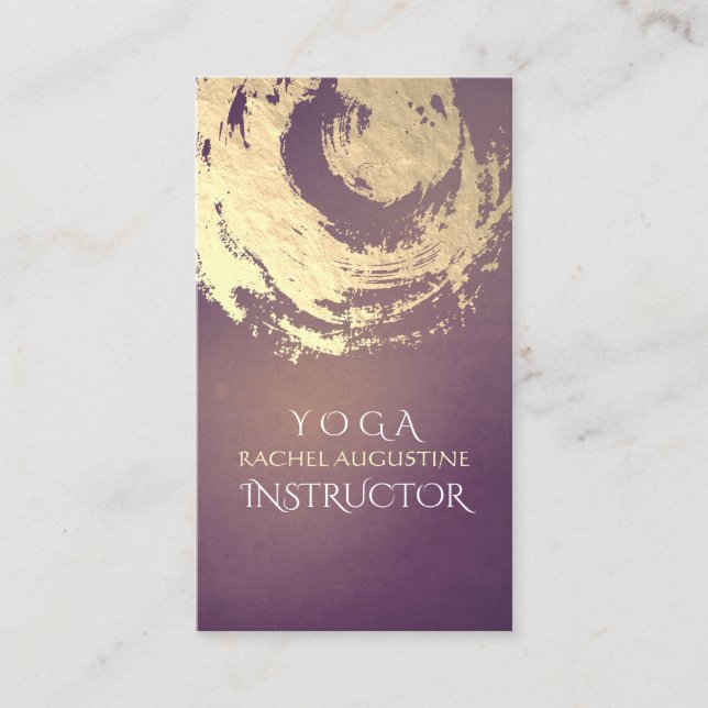 Carte De Visite Yoga Méditation Instructeur Purple Gold ZEN Symbol (Devant)