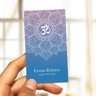 Carte De Visite Yoga & Méditation Professeur Mandala Namaste Om Si